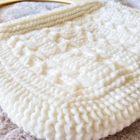 Vintage 70s boho white purse - Picture 5 of 8